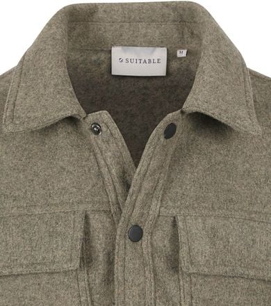 Suitable Overshirt Wool Blend Olijfgroen OVSH-WM-STBL-24W02 kopen