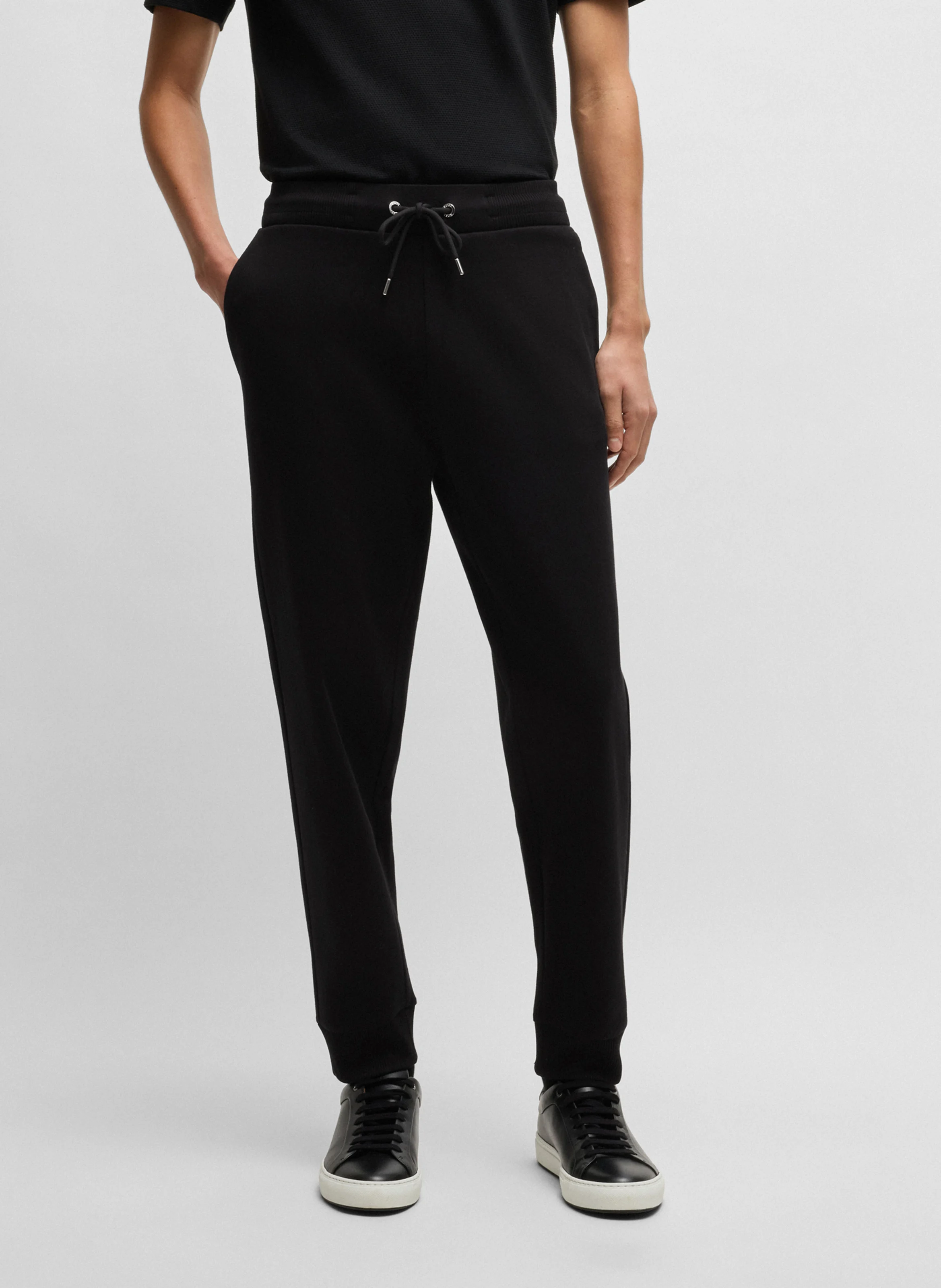 Jogging slim avec cordons| Noir