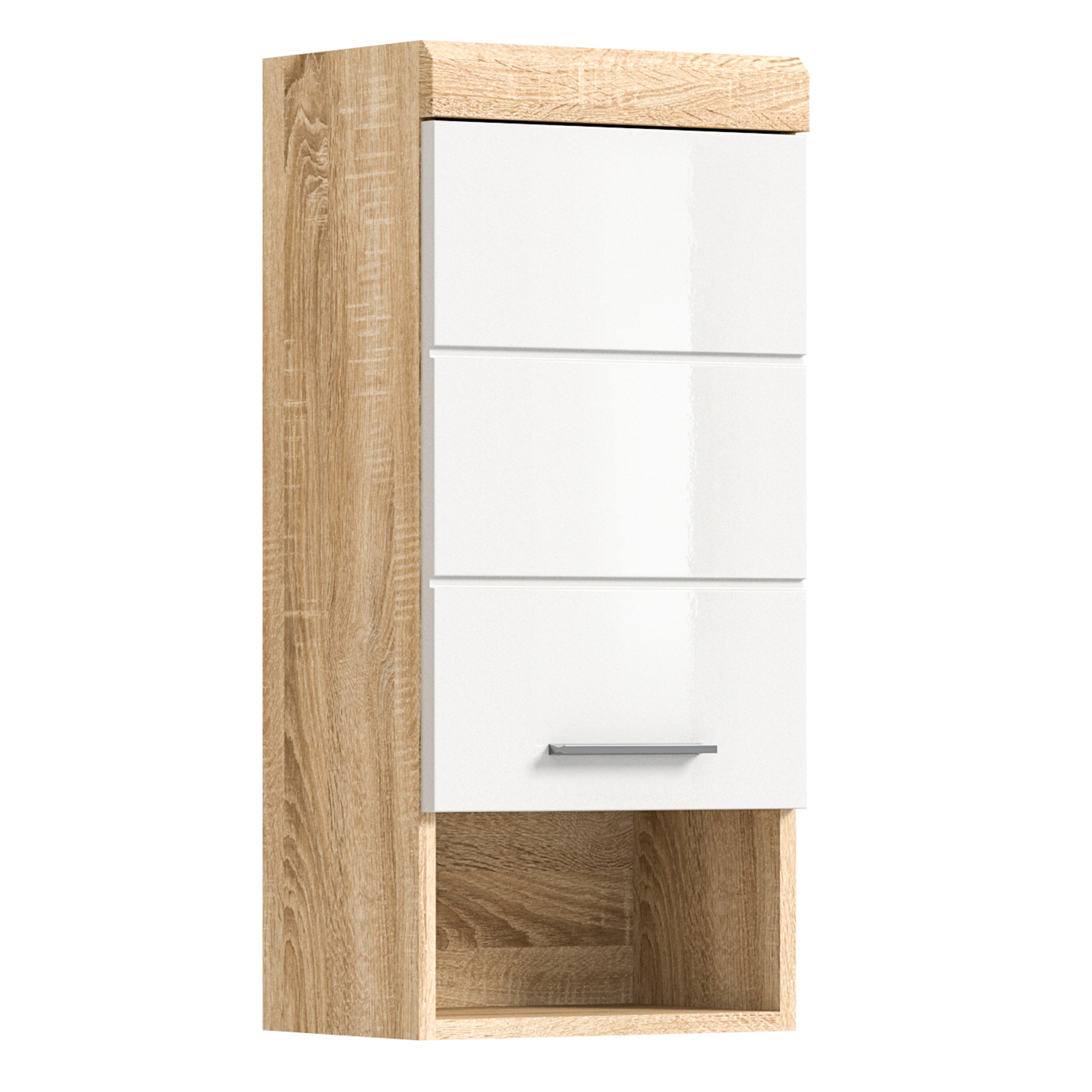 Hängeschrank LAMBADA - Sonoma Eiche-weiß Hochglanz - 37 cm