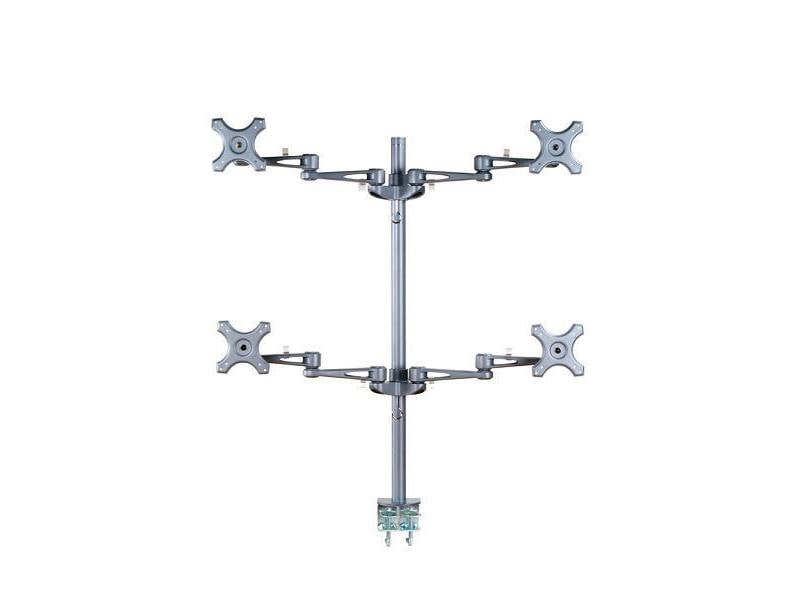 NEOMOUNTS Tischhalterung FPMA-D935D4 bis 10 kg – Schwarz Für 4 Monitore von 10