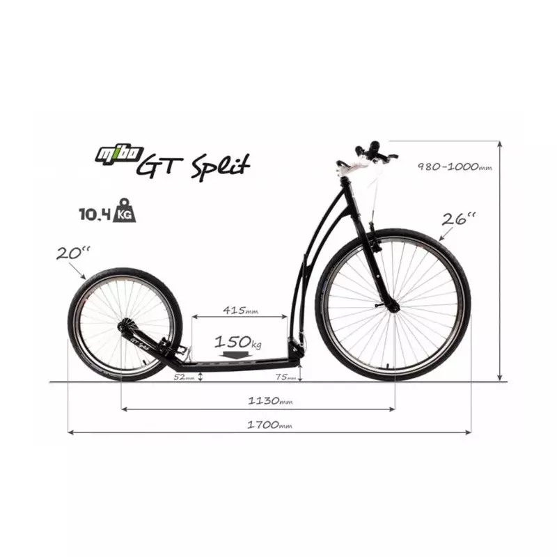 Trottinette Footbike Pliable MIBO GT Split Black
