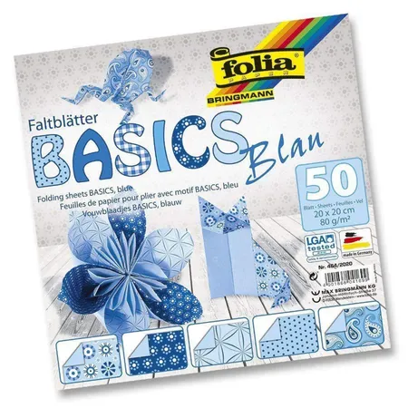 Folia Faltblätter Basics blau, 50 Blatt