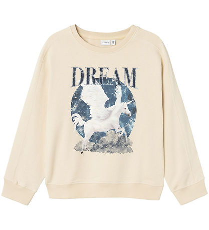 Name It Sweatshirt - NkfOldet - Summer Sand m. Glitzer