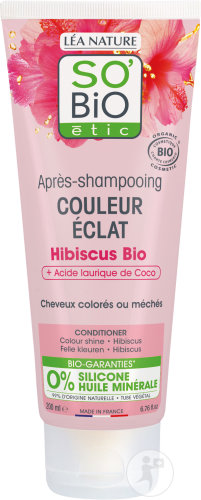 So'Bio Étic Après-Shampoing Couleur Éclat Hibiscus Bio Cheveux Colorés Ou Mêchés Tube 200ml