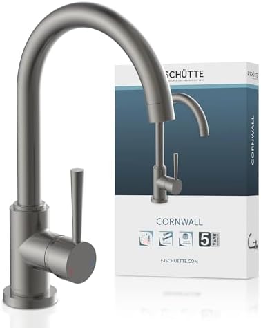 SCHÜTTE Cornwall 79161 Robinet de cuisine pivotant à 360 ° avec mitigeur monocommande Blanc : Bricolage