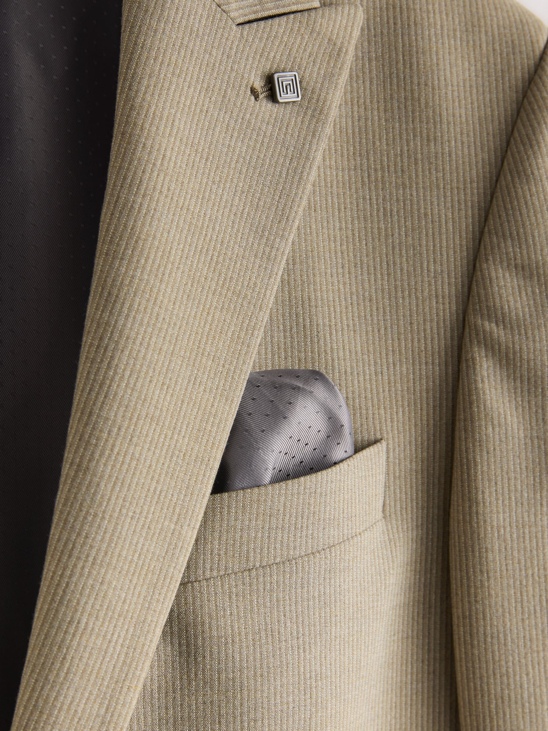Taupe - Gestreept slim-fit colbert