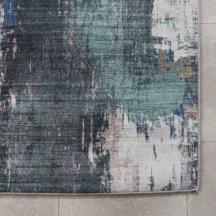 Wasbare loper - Domingo Grunge Groen/Creme