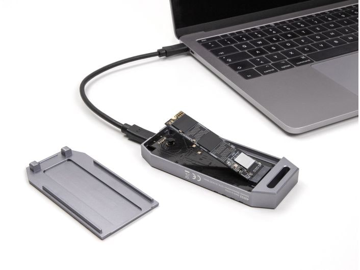 Delock Externes Gehäuse M.2 NVMe SSD USB-C 40 Gbps M.2 Delock M.2 NVMe SSD Gehäuse USB 40 Gbps – werkzeugfrei