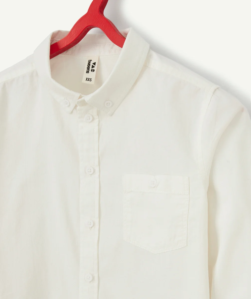 CHEMISE BLANCHE EN COTON GARÇON