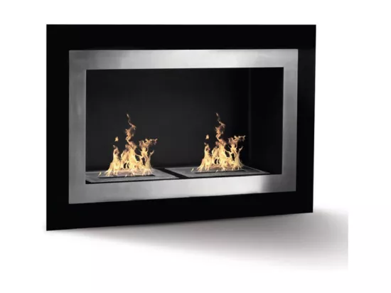 DIVINA FIRE Cheminée murale encastrable au bioéthanol BEIJING L90 x H55 x P17