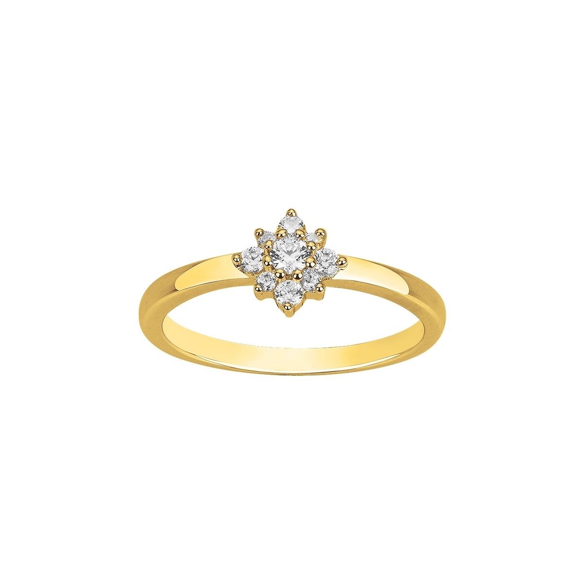 Bague en Plaqué Or avec oxyde de zirconium blanc