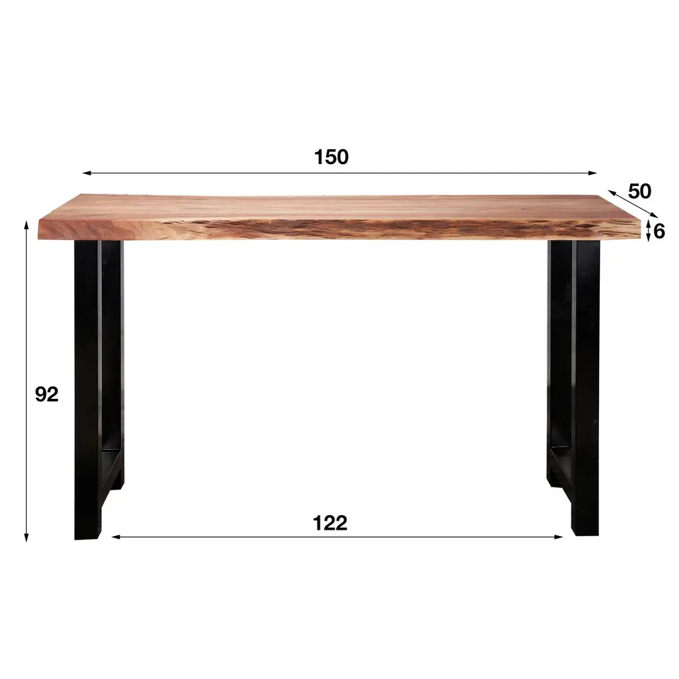 Industriële bartafel boomstam acaciahout Vince 150 cm - Hout - Bruin