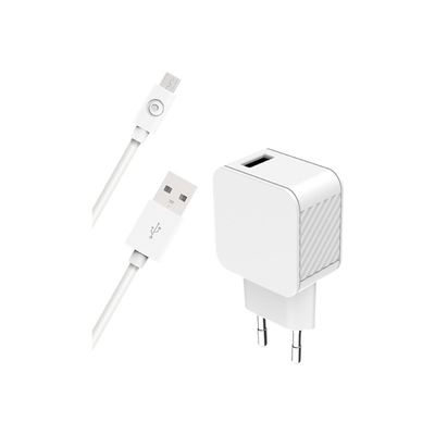 BigBen Connected - chargeur secteur pour smartphone + câble USB A/micro USB - blanc