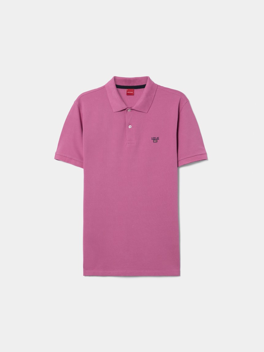 Polo piqué regular fit em algodão