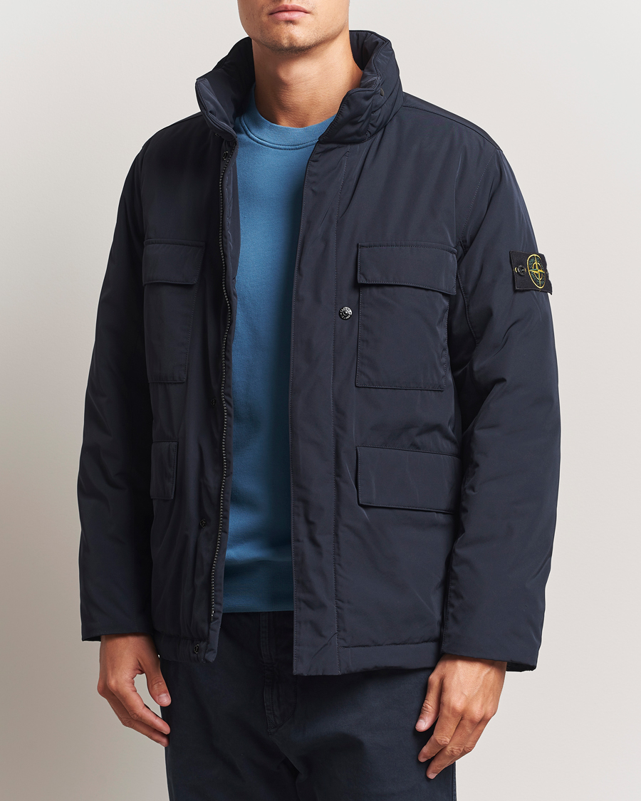 Stone Island Micro Twill Padded Field Jacket Navy