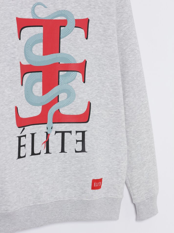 Moletom Elite Netflix com estampa - Cinza Mesclado