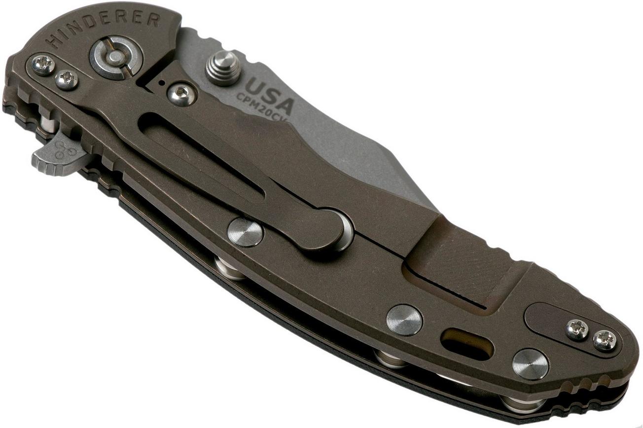 Rick Hinderer XM-18 3.5 Bowie 20CV Battle Bronze, Black G10 zakmes