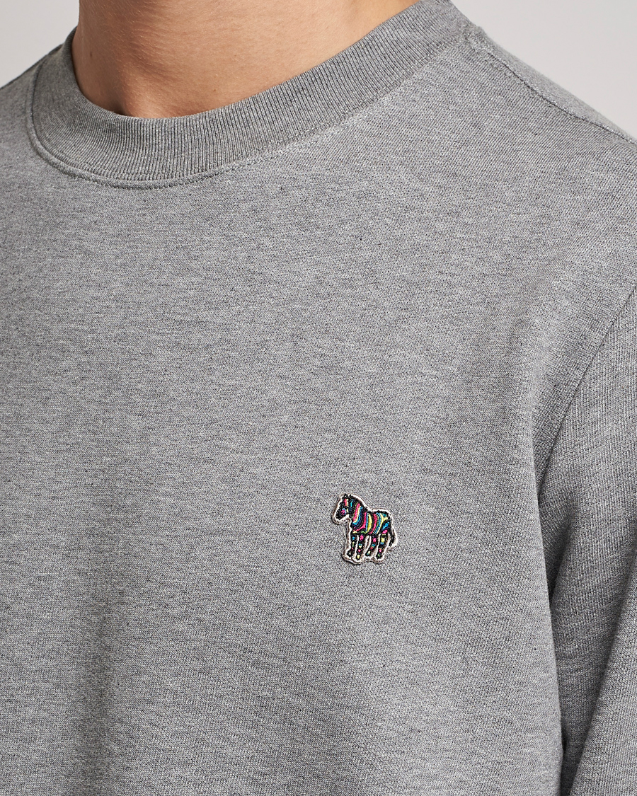 PS Paul Smith Organic Cotton Crew Neck Sweatshirt Grey Melange