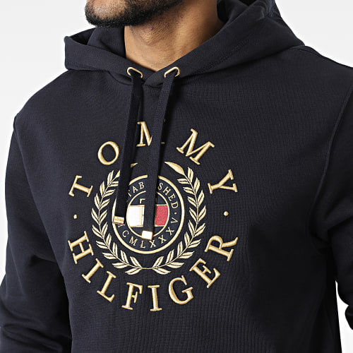 Sweat Capuche Icon Roundall Graphic 4345 Bleu Marine Doré