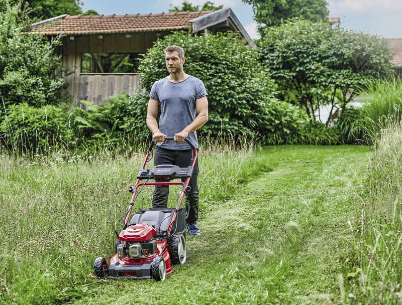 Einhell - Benzine Grasmaaier GC-PM 46 SM HW-E Li - 146 cm³ - 2 kW - 4-takt - Maaibreedte 46 cm - Mulching functie