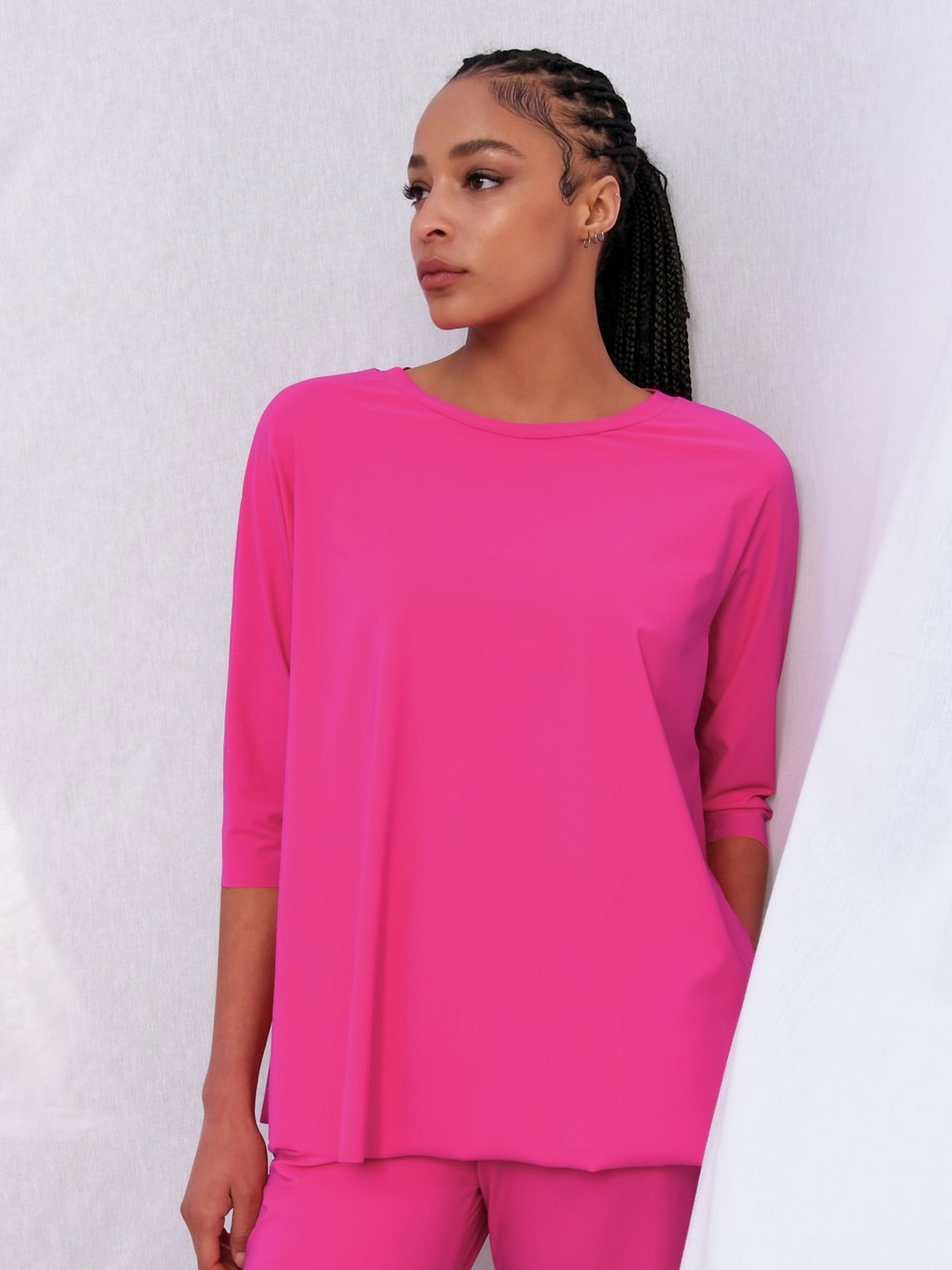 Jersey-Bluse mit 3/4-Arm