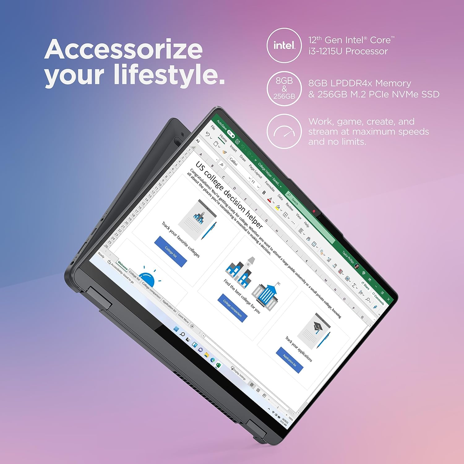 Lenovo IdeaPad Flex 5i - (2023) - Notebook para uso diário - Computador portátil 2 em 1 - Windows 11 - Tela sensível ao toque WUXGA de 14