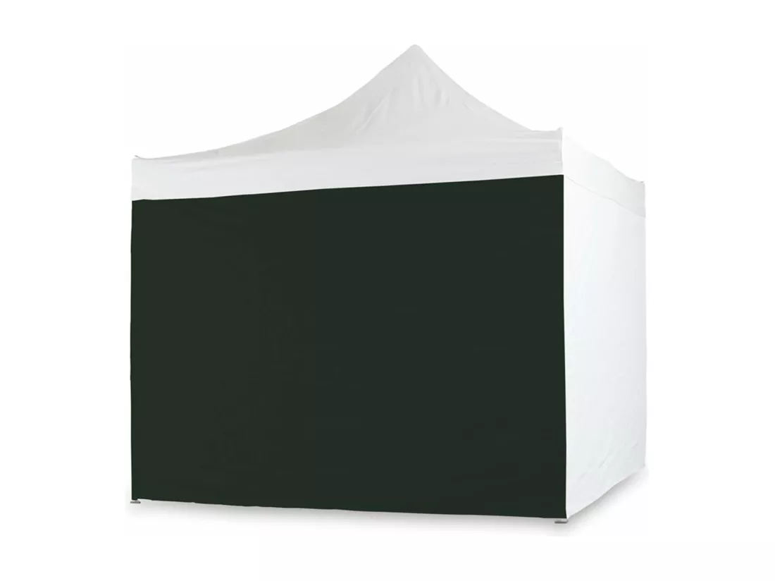Housse latérale imperméable noire 3x2m avec porte enroulable pour tonnelle refermable