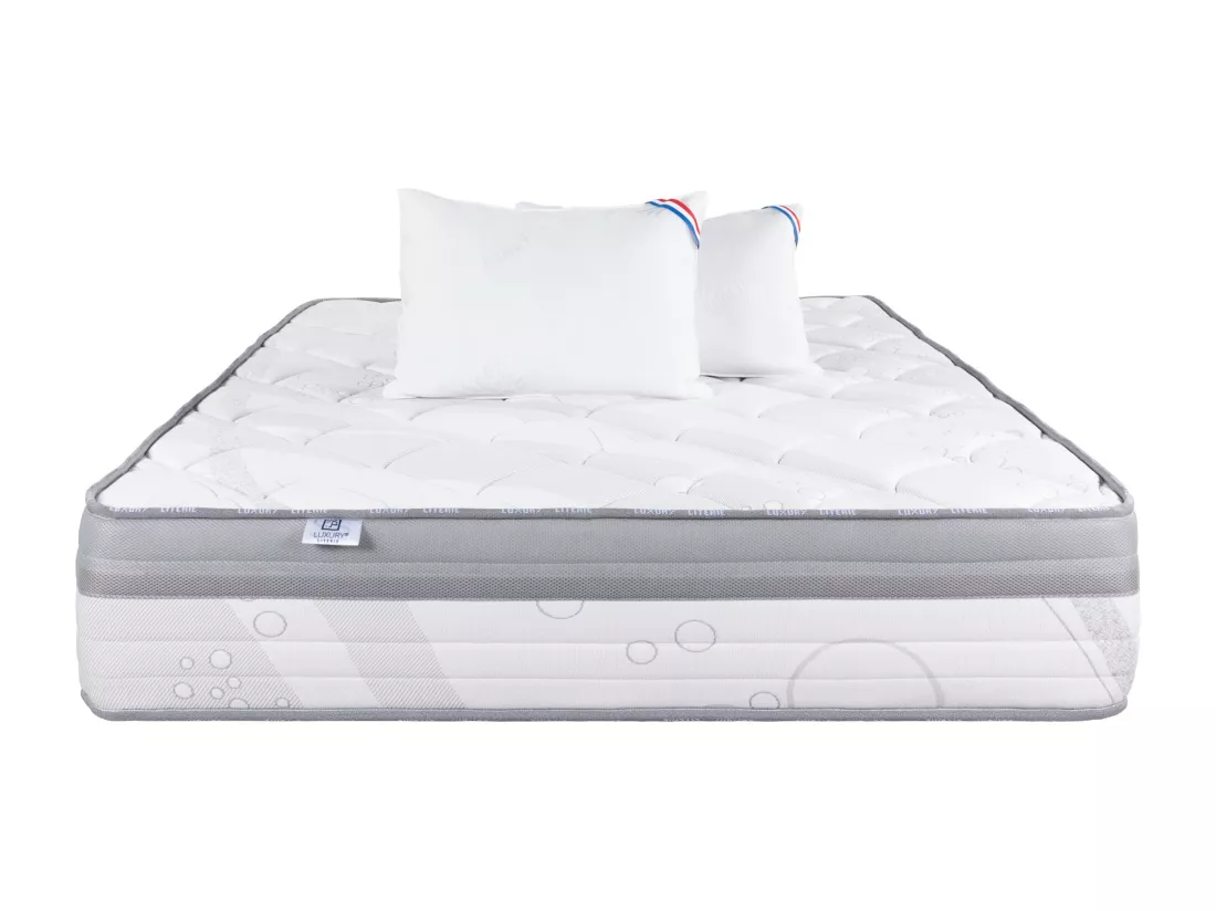Matelas 140x190 cm, ViscoPlus, 26 cm, mémoire de forme, ferme + 2 oreillers