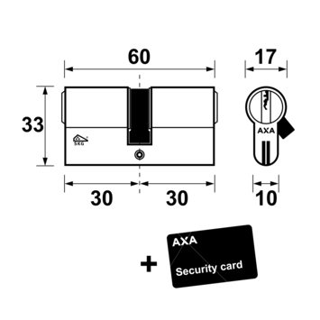 AXA veiligheidscilinder xtreme 30-30mm SKG*** 2 stuks gelijksluitend