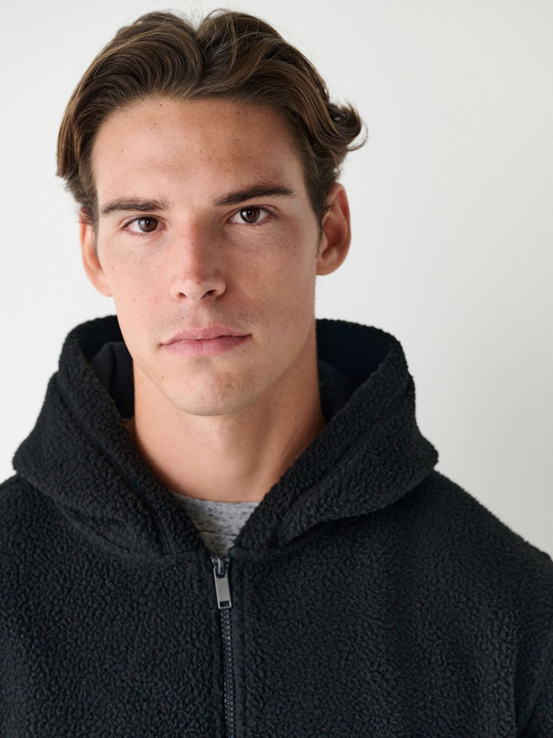 Zwart - Mat capuchon - Borg Fleece