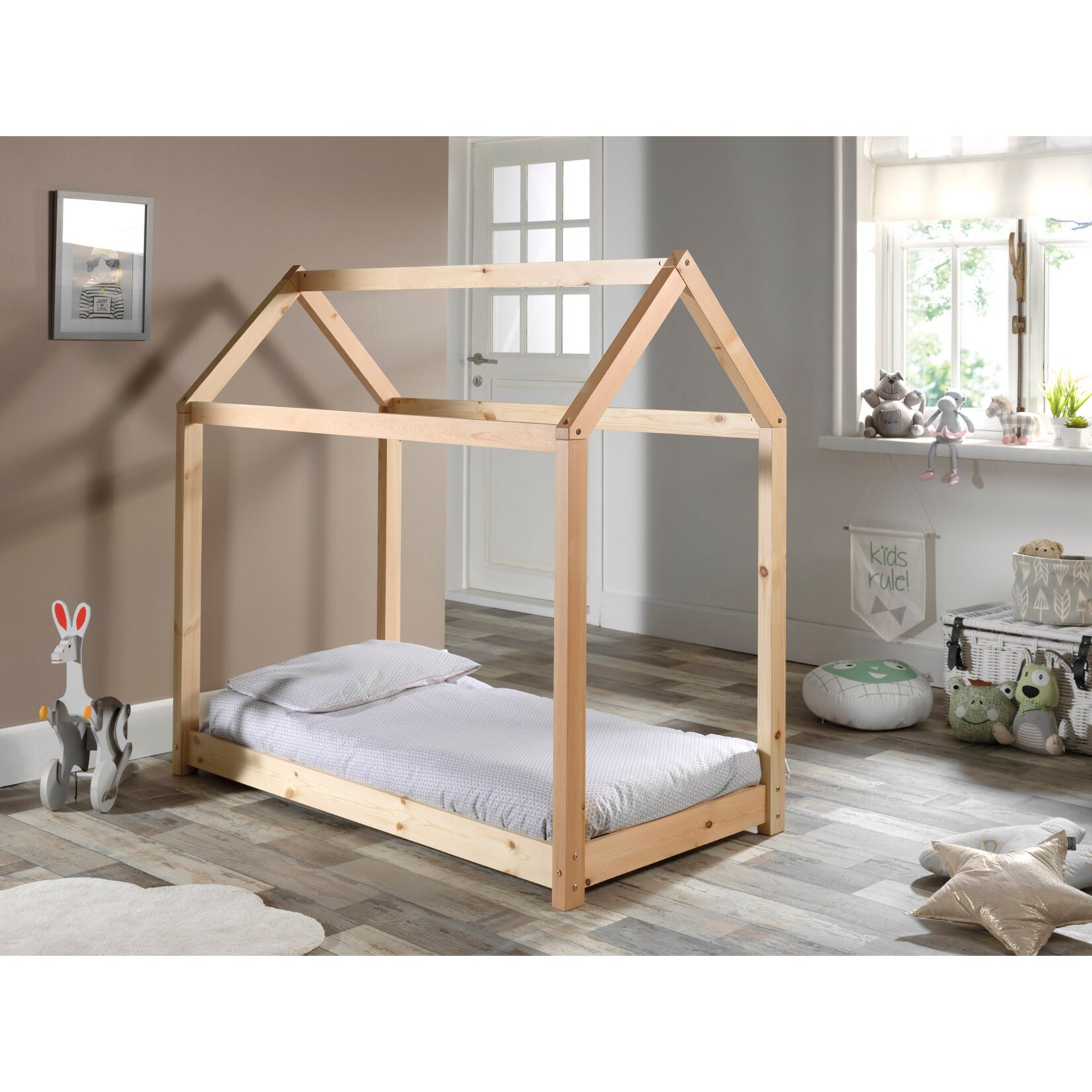 Vipack Hausbett Cabe 70 x 140 cm, natur Kiefer massiv