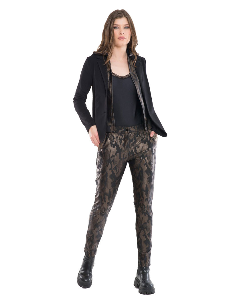 HBT INSOLITES - CHRISTINA PANTALON CITY SLIM CUIVRE CAMO PDG