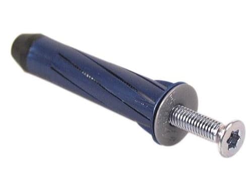 EXPANDET Rosett hulrumsplug 5x65mm blå, for et gipslag 9-18mm, med undersænket skrue torx 25 - (25 stk.)