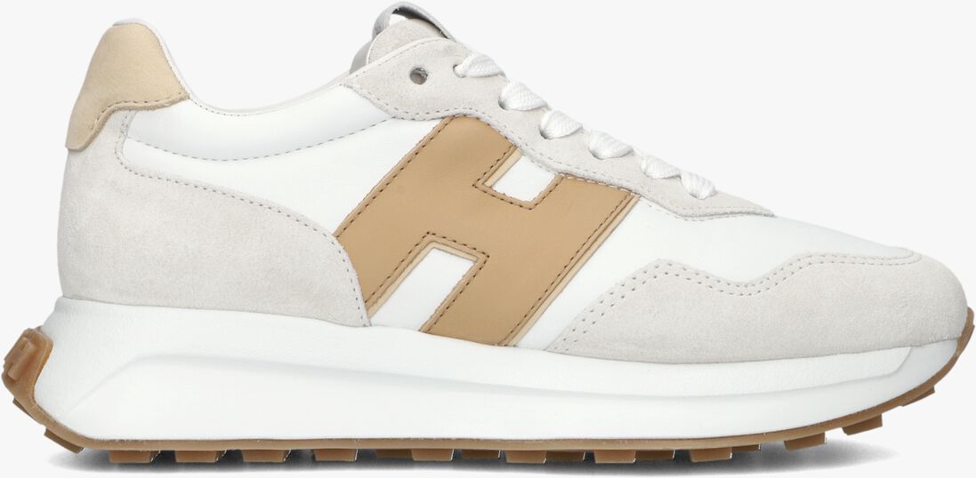 beige hogan lage sneakers h641 allacciato