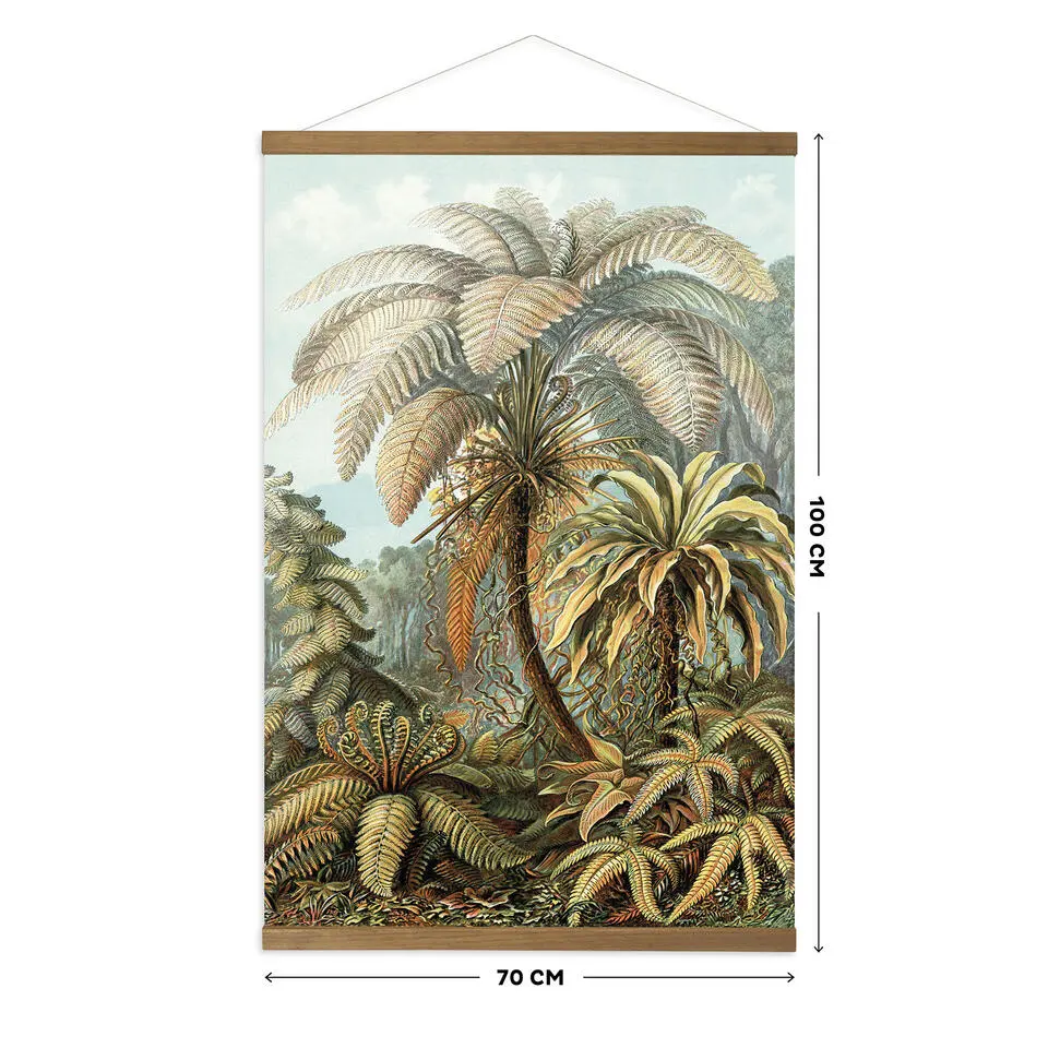 Hangende Poster Linnen Jungle Filicinae 100x70cm