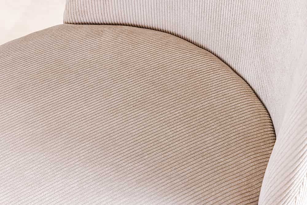 Retro Stuhl MIA CASA beige Cord champagner gold brushed Metall
