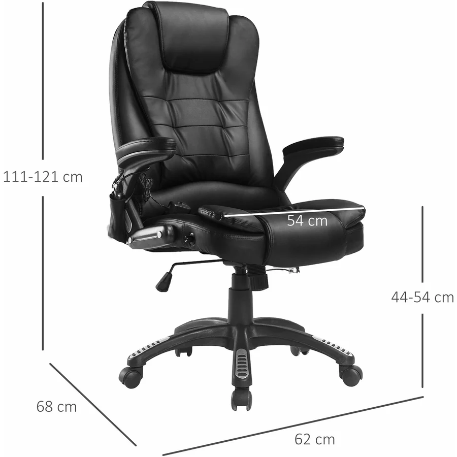 HOMCOM Bürosessel  Chefsessel mit Massagefunktion schwarz