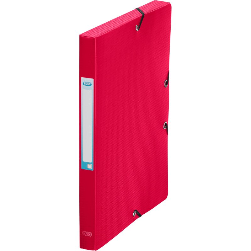 Chemise box plastique Oxford 24 x 32 cm dos 2,5 cm couleurs classiques assorties