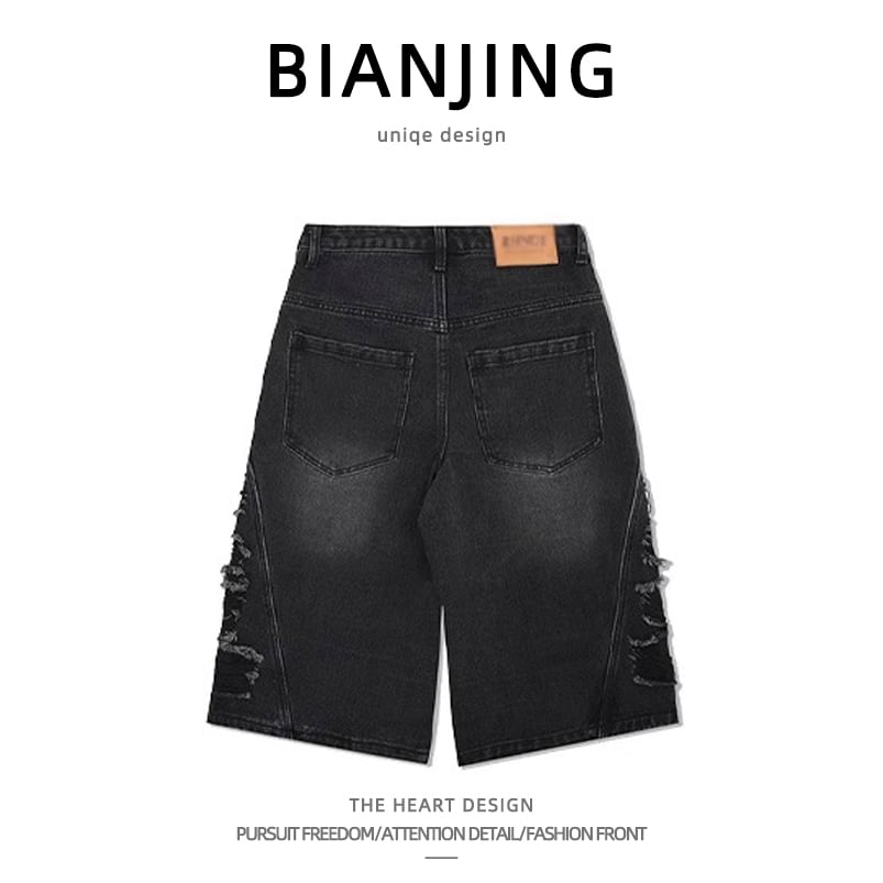Zentrus - Mid Rise Washed Denim Shorts