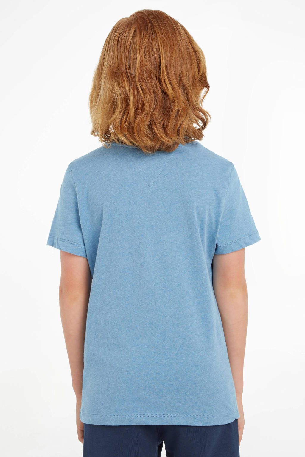 Tommy Hilfiger gemêleerd basic T-shirt lichtblauw melange