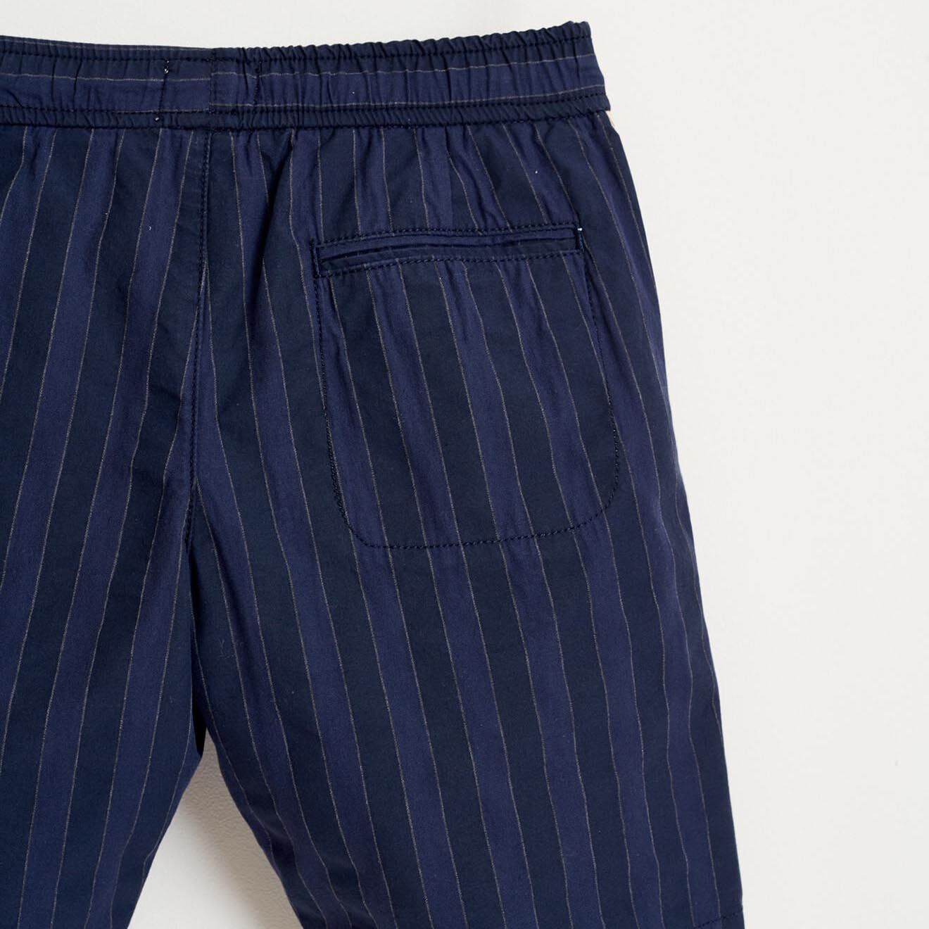 Bellerose Short Pawl en Coton à rayures marine