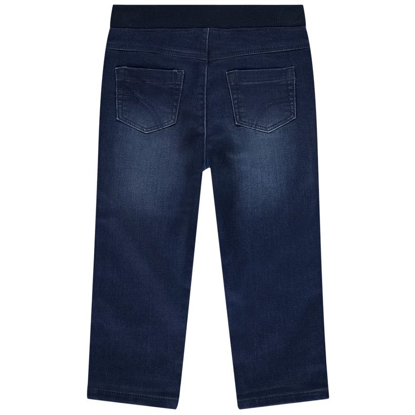 Jean droit à taille élastiquée pour bébé garçon - Bleu moyen