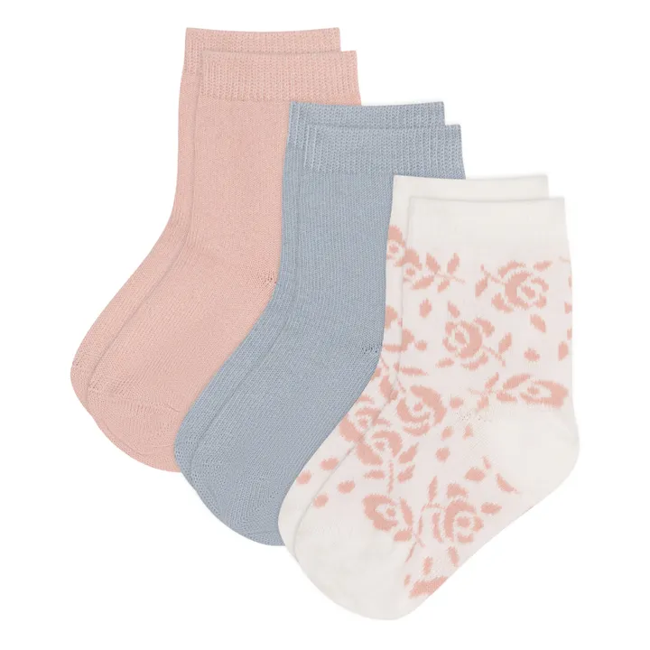 Petit Bateau Lot 3 Chaussettes Fleuries | Rose
