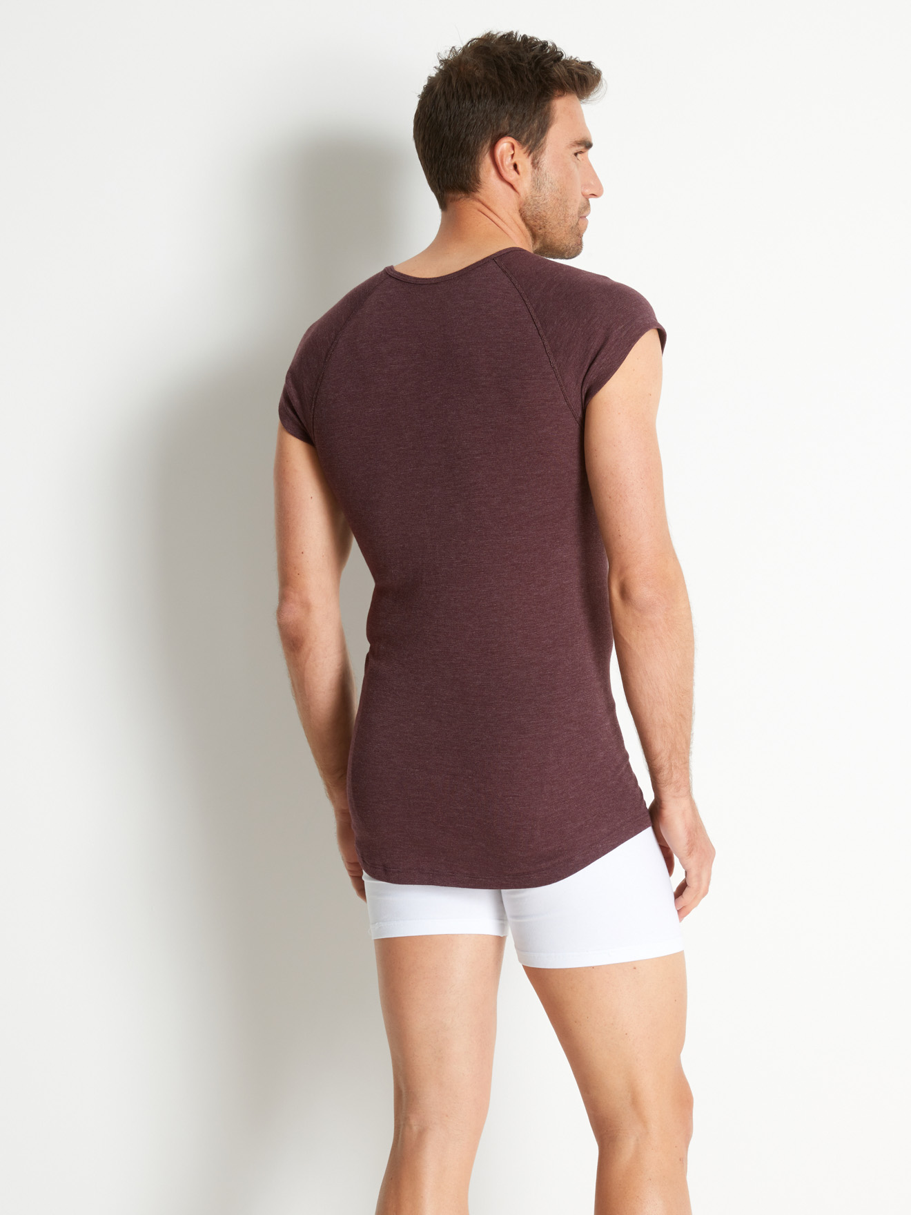 Maillot de corps col V intérieur gratté