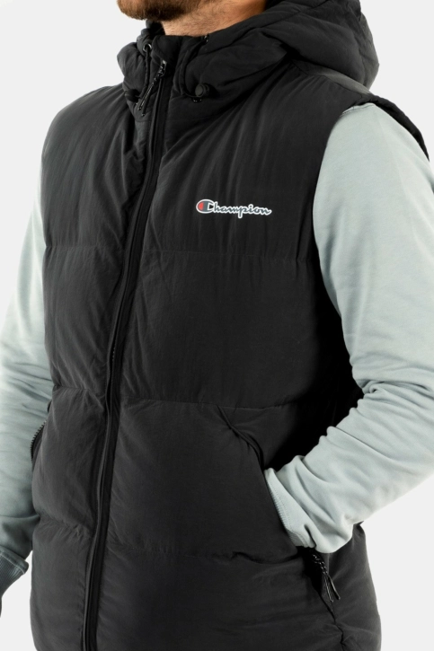 gilets ss manche champion hooded full zip noir
