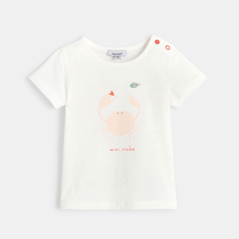 T-shirt manches courtes bébé fille en coton beige Absorba Beige