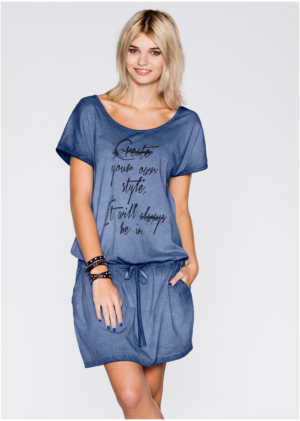 Robe en jersey à imprimé devant