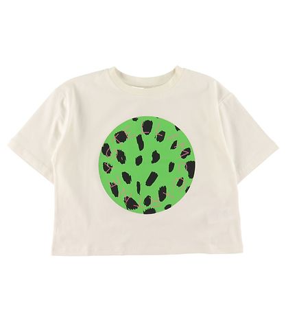 Stella McCartney Kids T-shirt - Cropped - Hvid m.  Grøn