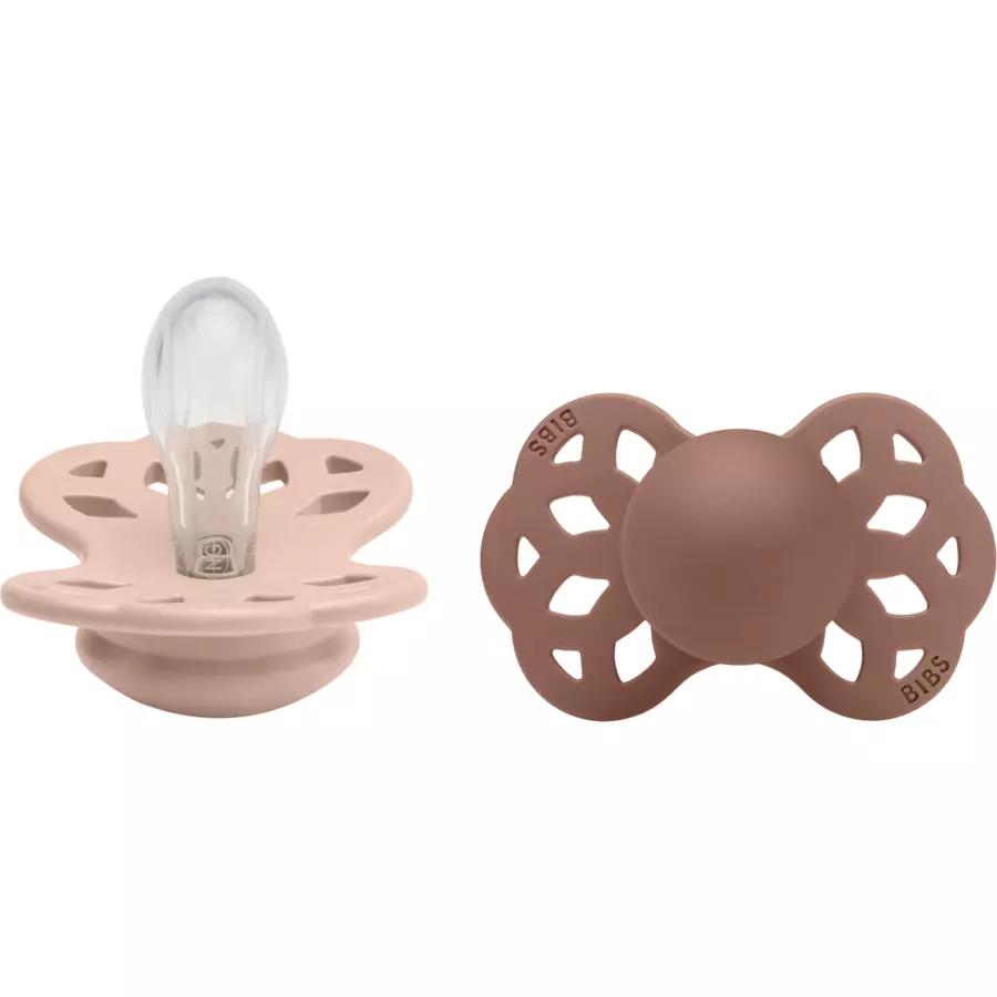 BIBS® Schnuller Infinity symmetrischer Sauger 6-18 Monate Blush & Woodchuck 2 Stk.