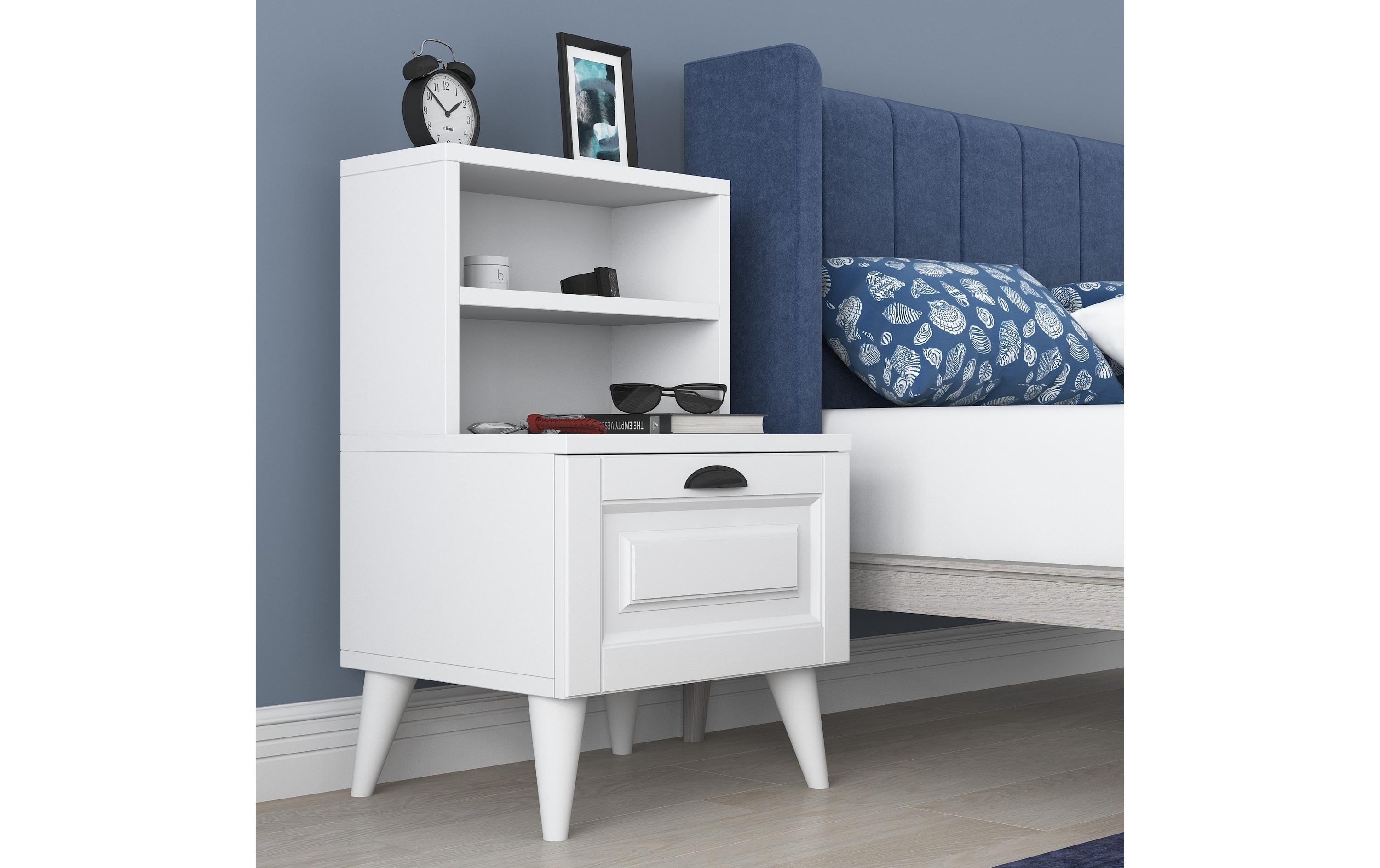 Nachttisch Eliza 45 x 74.4 x 40 cm, WeissNachtschrank